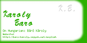 karoly baro business card