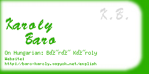 karoly baro business card